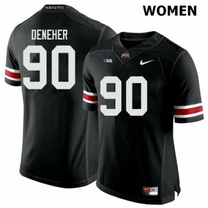 Women's Ohio State Buckeyes #90 Jack Deneher Black Nike NCAA College Football Jersey Spring SNW3644HR